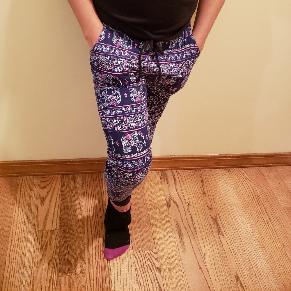 Blue patterned joggers
